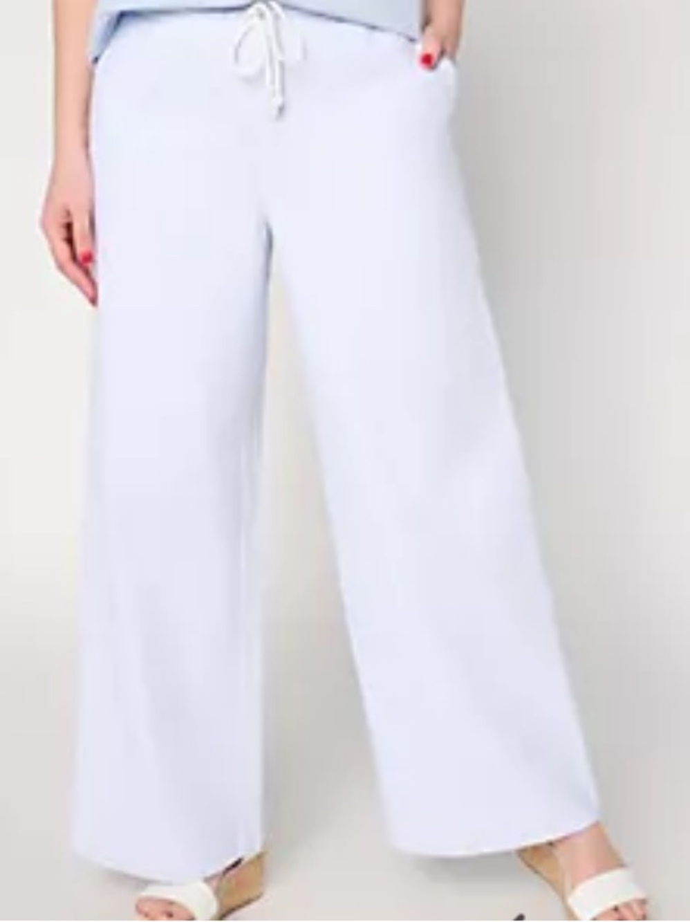 Peace Love World Light Blue Pinstripe Drawstring Athletic Shorts